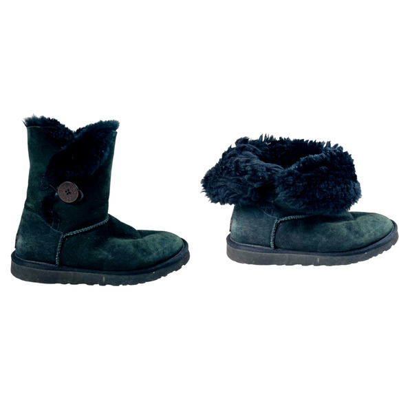 UGG Australia Women's Bailey Sheepskin Shearling Winter Ankle Boots Black US 8 - Picture 4 of 12